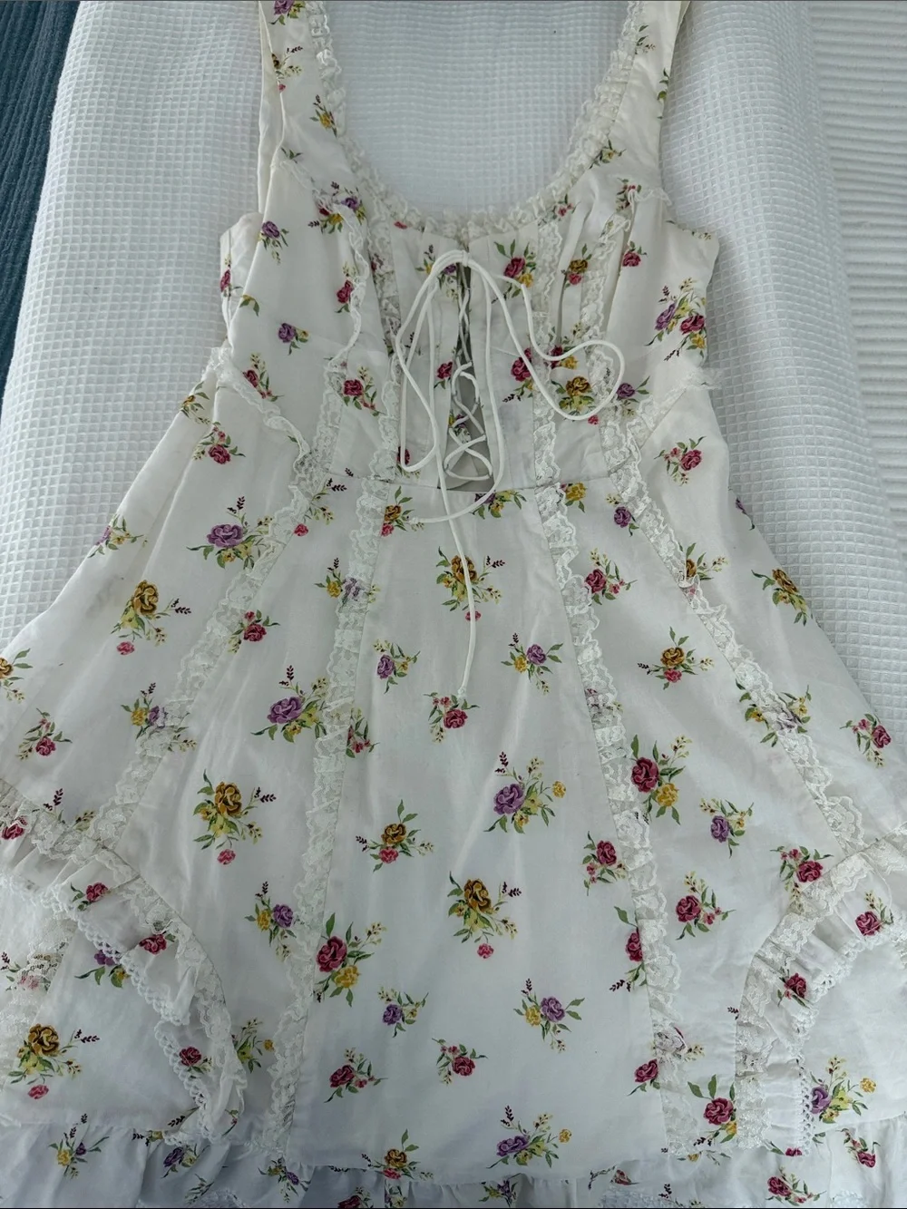For Love & Lemons🍋 Floral Lace-Up Summer Dress